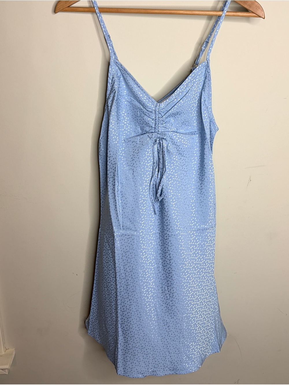 Light Blue Satin Slip Dress with Metallic Dot Accents Promesa NWT Size Small